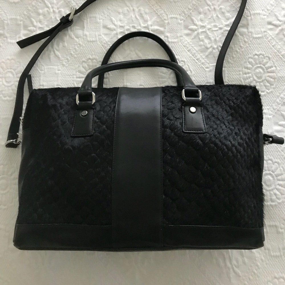 Innue, soft leather purse & mink fur